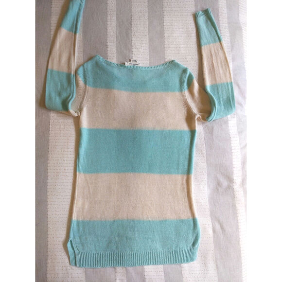 Vineyard Vines Women's Striped Sweater XS Blue White 100% Linen Nautical Preppy - Picture 7 of 10